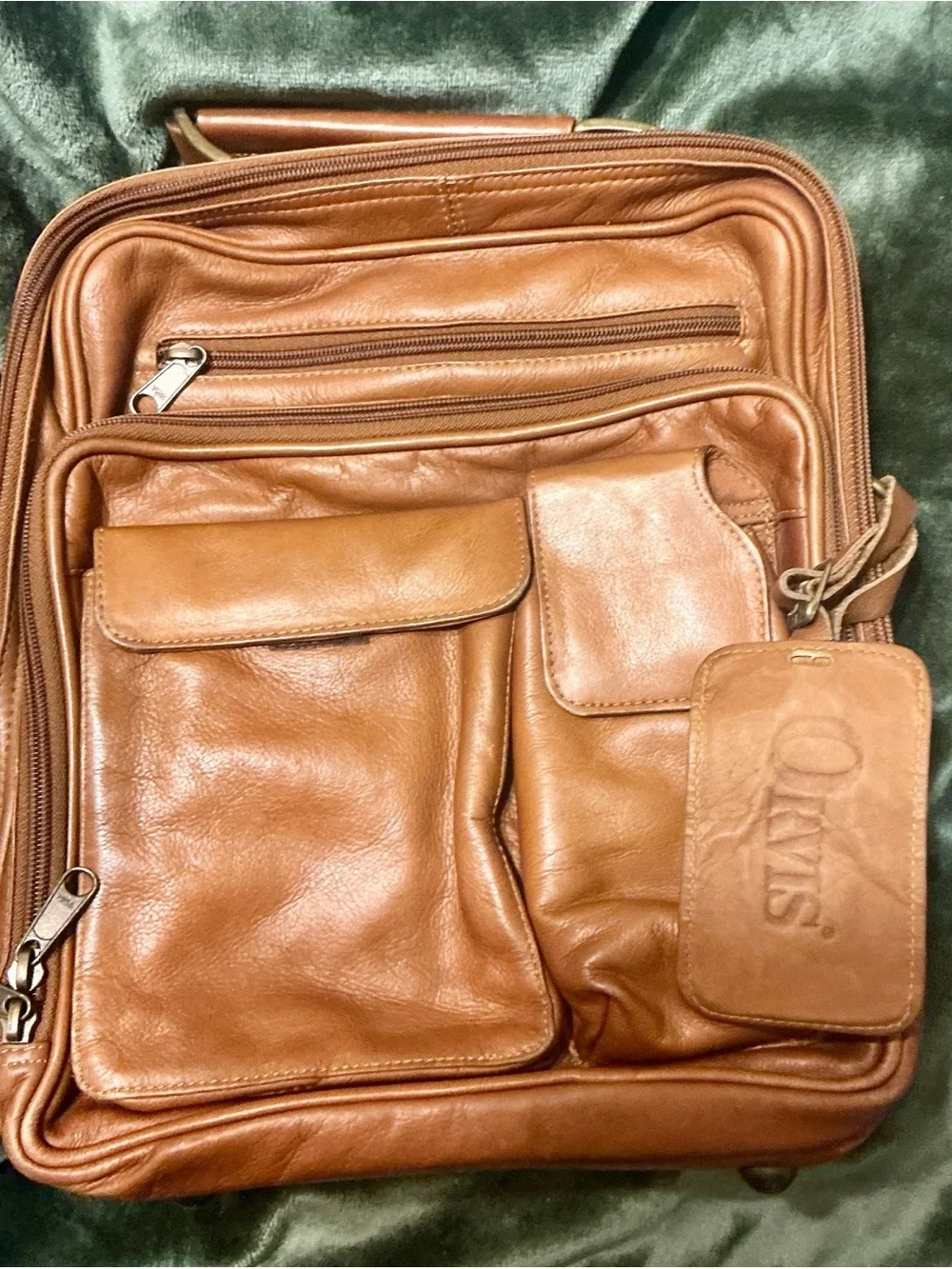 Vintage Orvis tan leather bag